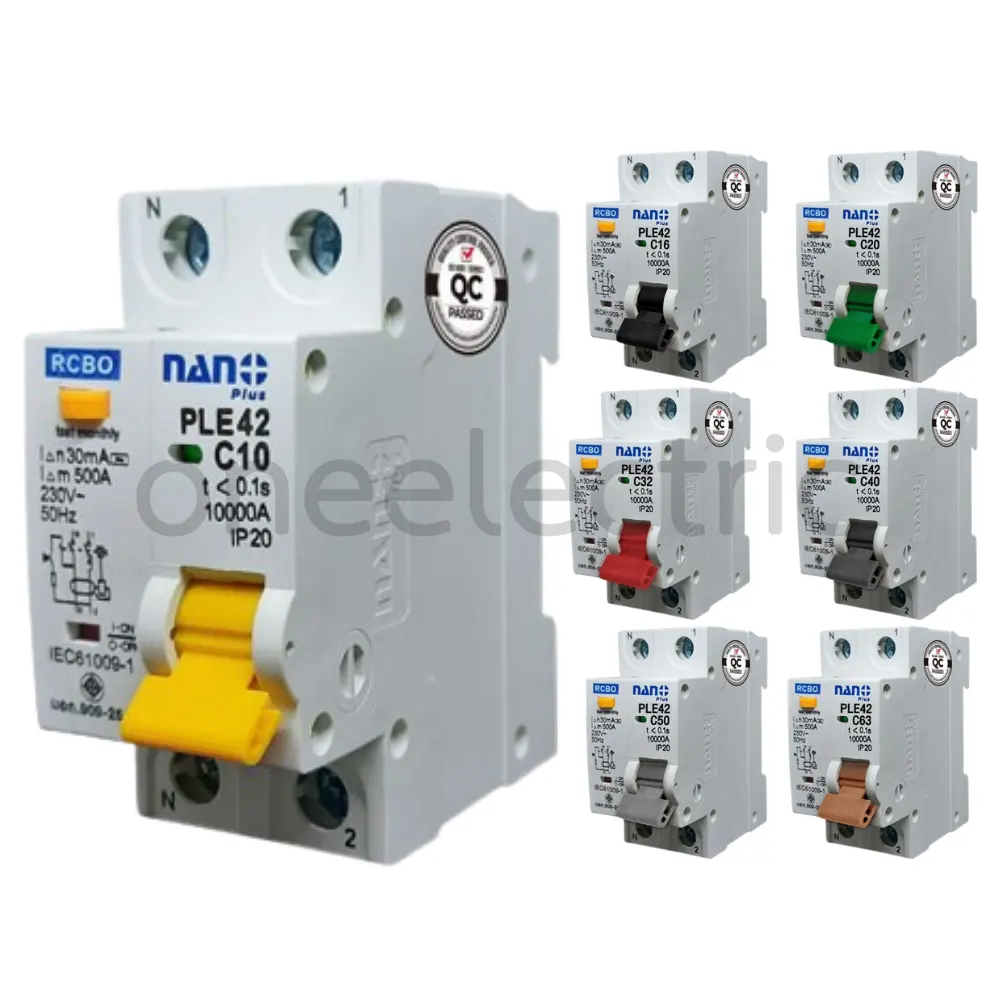 NANO PLE เซอร์กิตเบรกเกอร์ กันดูด RCBO 2P 30mA 10KA