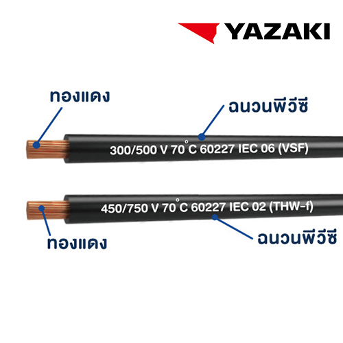 สายไฟ 60227 IEC06 IV(f) IEC02 THW(f) VSF YAZAKI ยาซากิ