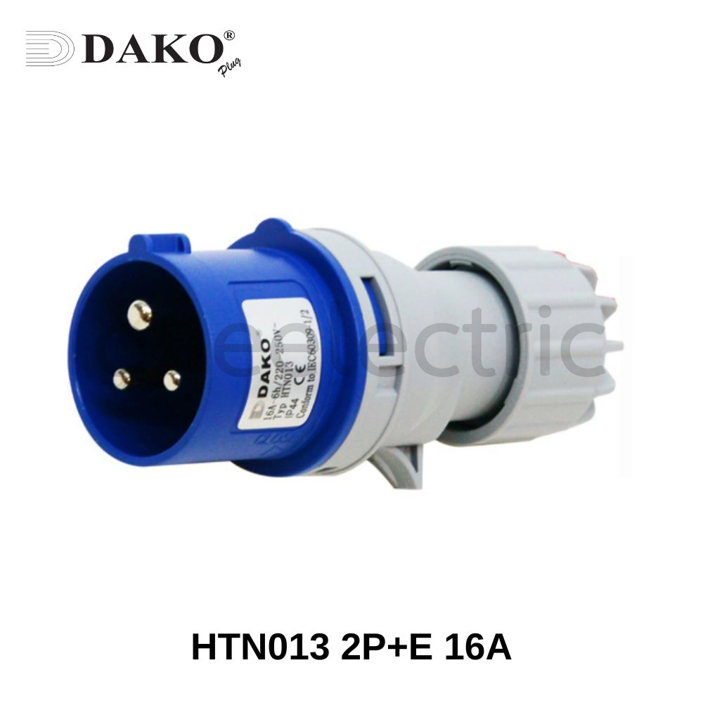 DAKO HTN013 ปลั๊กเพาเวอร์ ตัวผู้ 3ขา 2P+E 16A สีน้ำเงิน