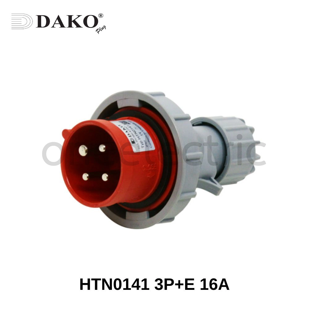 DAKO HTN0141 ปลั๊กเพาเวอร์ ตัวผู้ กันน้ำ 4ขา 3P+E 16A สีแดง