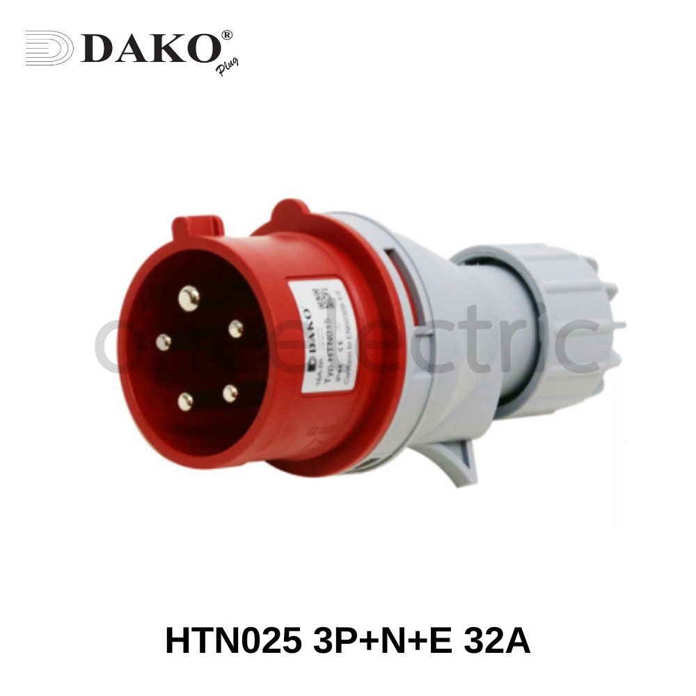 DAKO HTN025 ปลั๊กเพาเวอร์ ตัวผู้ 5ขา 3P+N+E 32A สีแดง