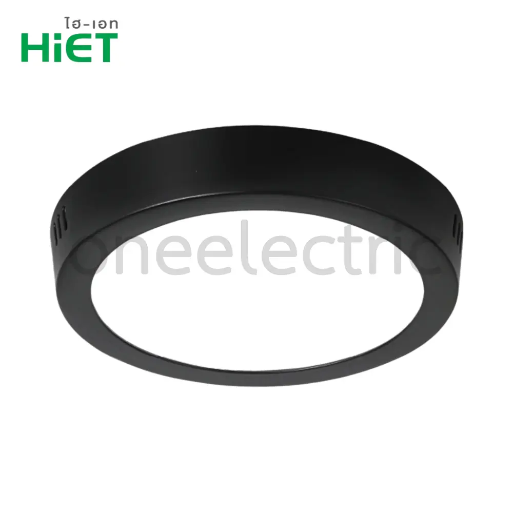 HIET โคมไฟ ดาวน์ไลท์ ติดลอย LED 8นิ้ว DAYLIGHT รุ่นหน้ากลม ขอบสีดำ 18W
