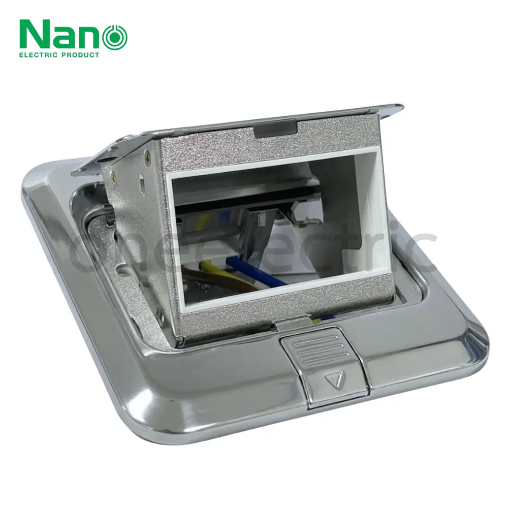 NANO NN-FLSO1S เต้ารับฝังพื้น POP-UP สีเงิน