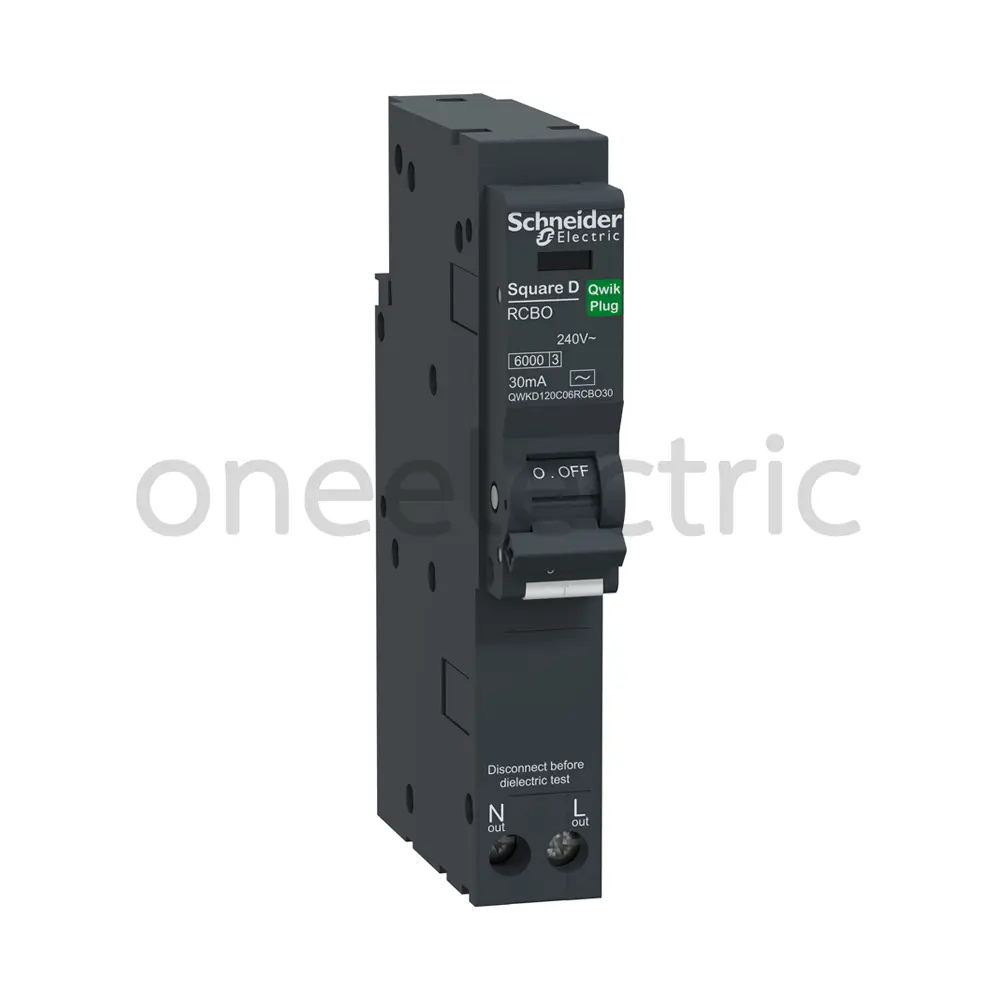 SCHNEIDER QWKD116C06RCBO30 เซอร์กิตเบรกเกอร์ กันดูด 1P 16A 30mA 6KA
