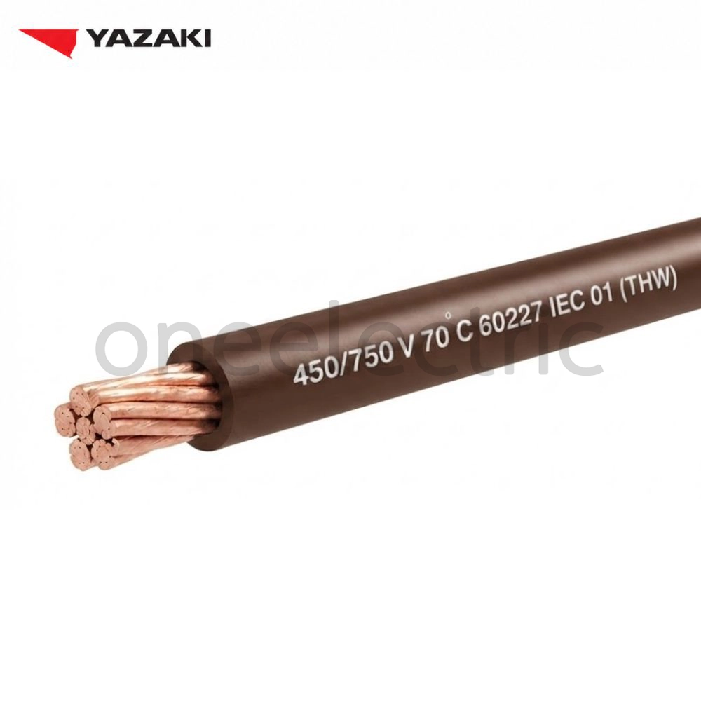 สายไฟ 60227 IEC01 THW 1x25 YAZAKI (ม้วน = 100เมตร) สีน้ำตาล