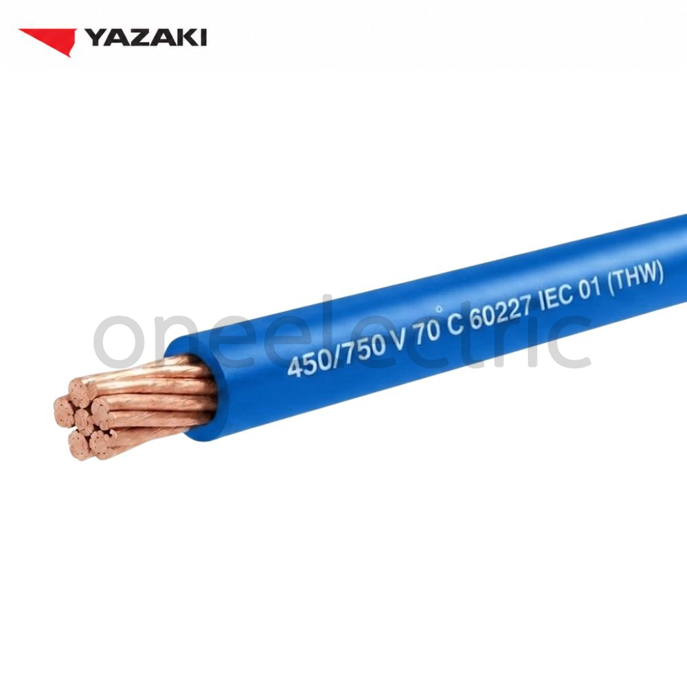 สายไฟ 60227 IEC01 THW 1x25 YAZAKI (ม้วน = 100เมตร) สีฟ้า