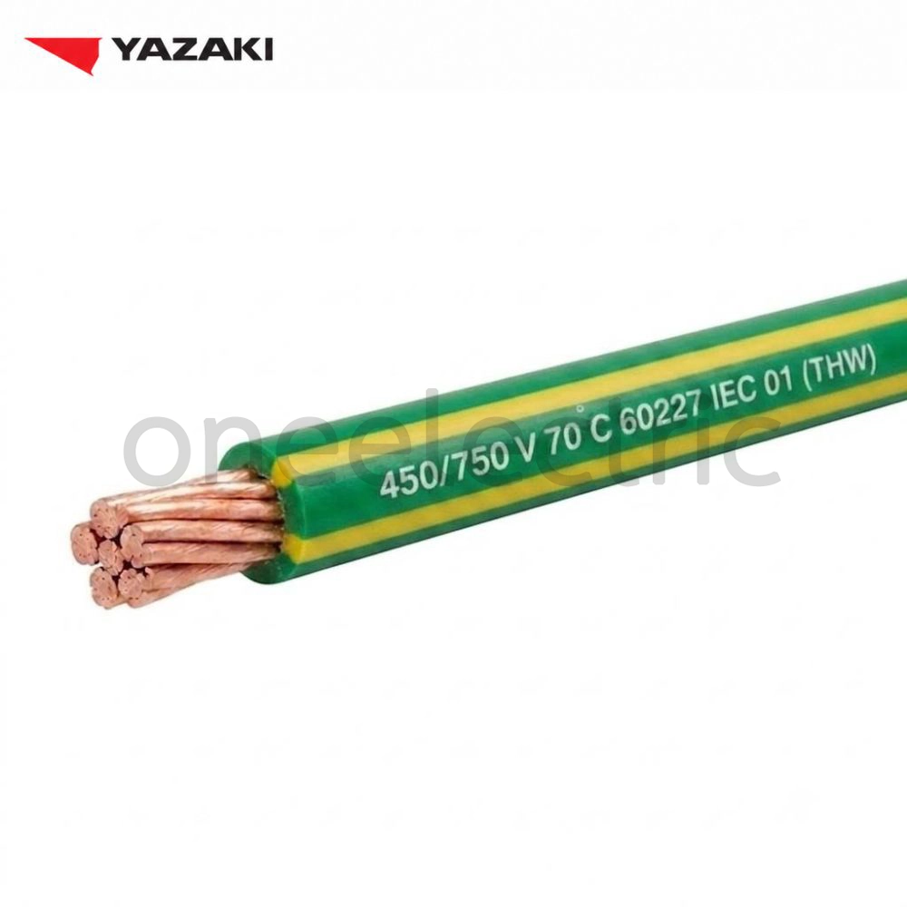 สายไฟ 60227 IEC01 THW 1x25 YAZAKI (ม้วน = 100เมตร) สีเขียว/เหลือง