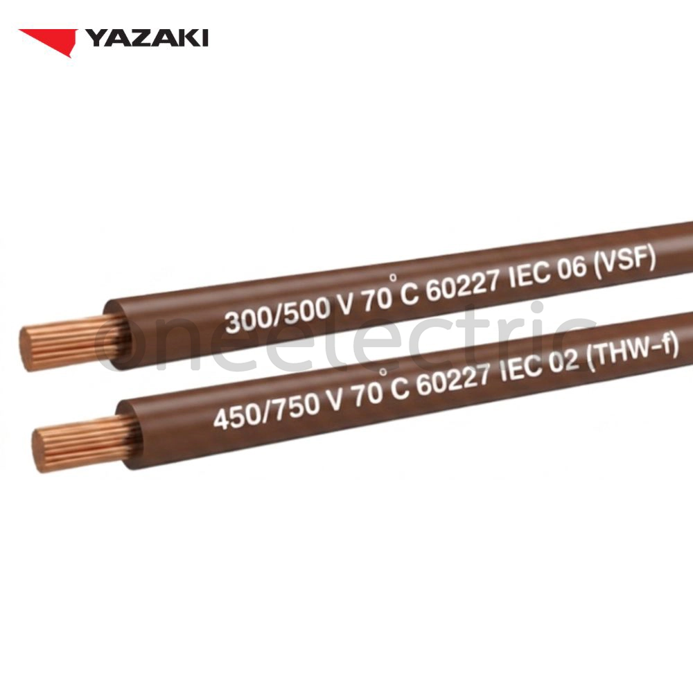 สายไฟ 60227 IEC02 THW(f) 1x1.5 ยาซากิ YAZAKI (ม้วน = 100เมตร) สีน้ำตาล