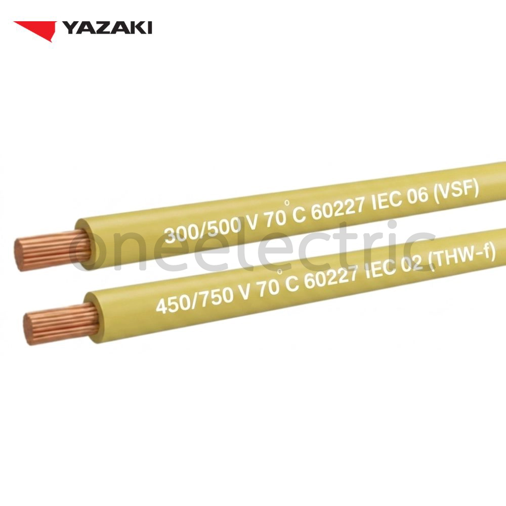 สายไฟ 60227 IEC02 THW(f) 1x4 ยาซากิ YAZAKI (ม้วน = 100เมตร) สีเหลือง