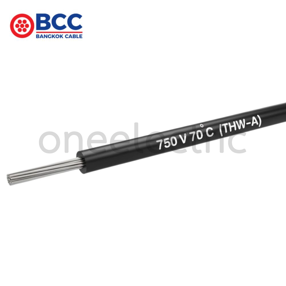 สายไฟ THW-A อลูมิเนียม 1x16 BCC บางกอกเคเบิ้ล (ม้วน = 100เมตร)