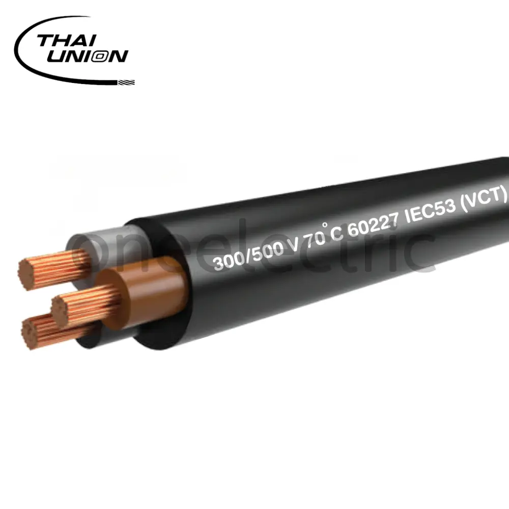 สายไฟ VCT 3x4 THAI UNION ไทยยูเนี่ยน (ม้วน = 100เมตร)