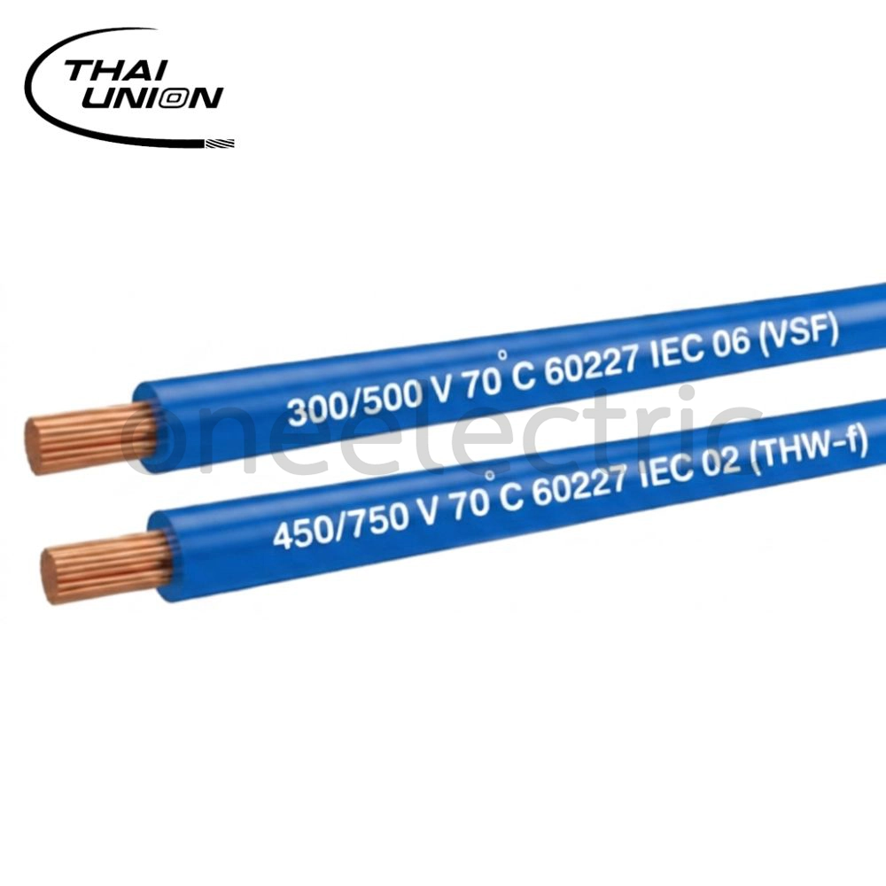 สายไฟ VSF THW(f) 1x1.5 ไทยยูเนี่ยน THAI UNION (ม้วน = 100เมตร) สีฟ้า